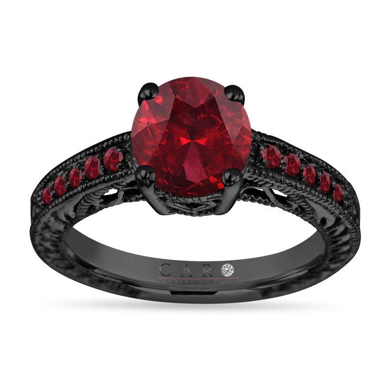 Certified Engagement Ring Red Wedding Ring Etsy