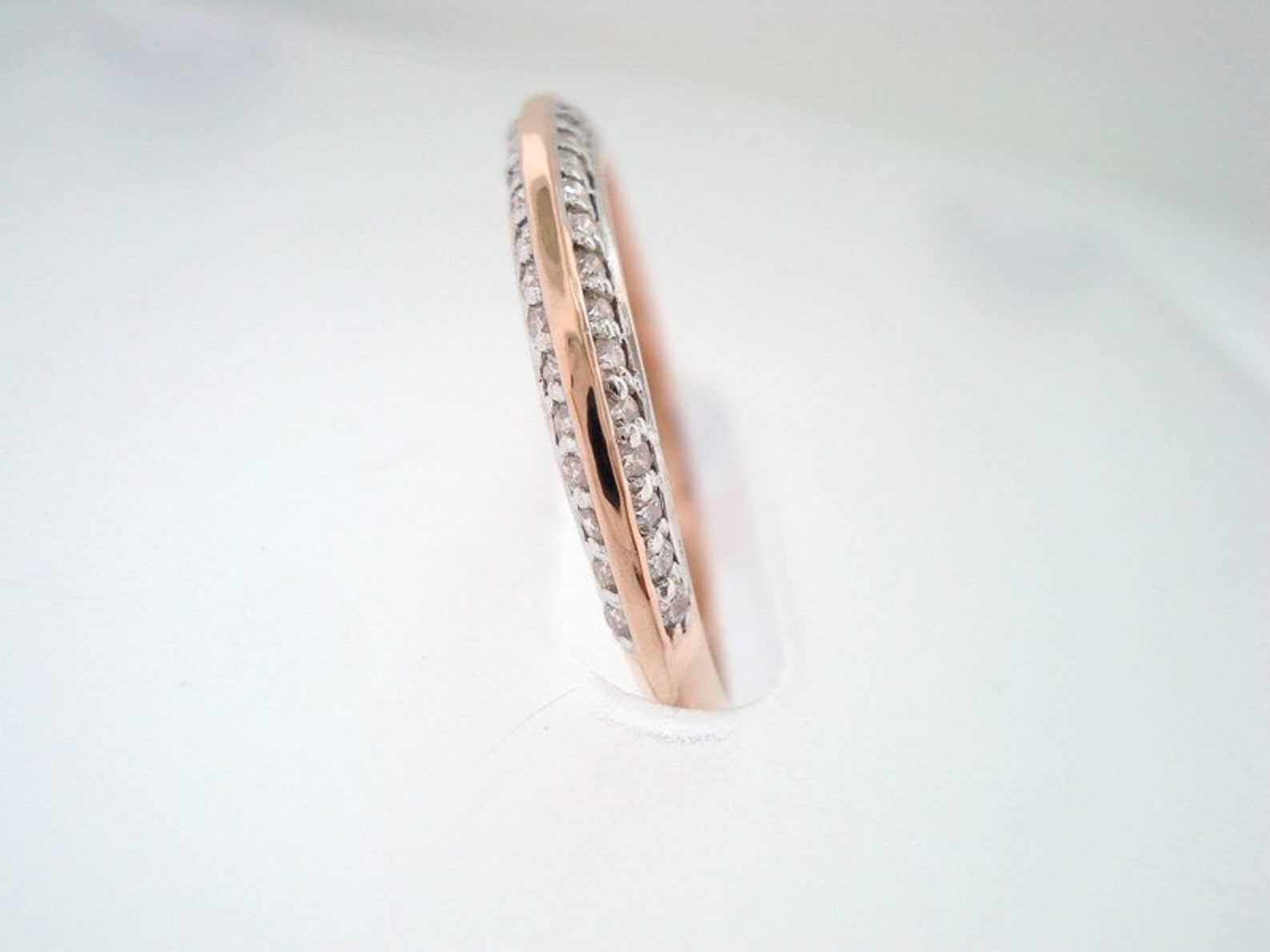 Diamond Wedding Band Rose Gold Diamond Wedding Ring Stackable