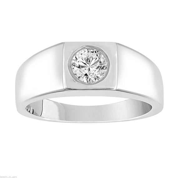 Mens Diamond Wedding Ring Solitaire Diamond Mens Ring Mens Etsy