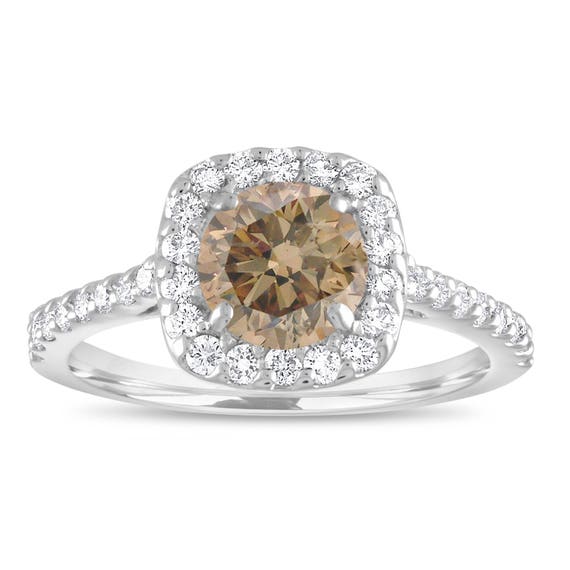 Mid-Century Vintage 0.89ctw Natural Fancy Brown ROUND Diamond Bridal S –  Treasurly by Dima Inc