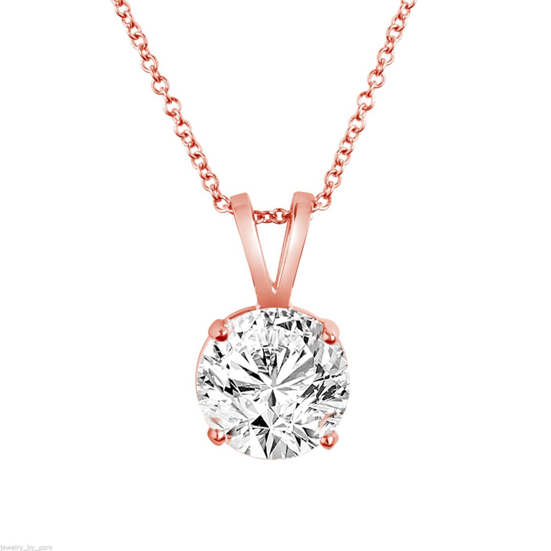 Chance to Charm 1 Carat Moissanite Round Pendant Chain Necklace – K & C  World of Fashion