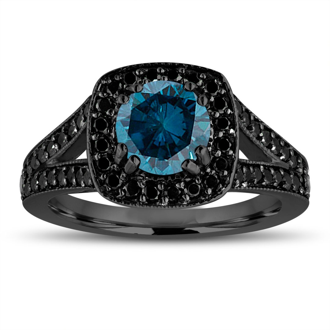 Black and on sale blue diamond ring