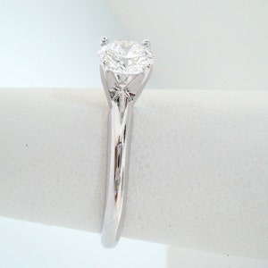 Solitaire Diamond Engagement Ring 0.50 Carat 14K White Gold Certified Handmade image 5