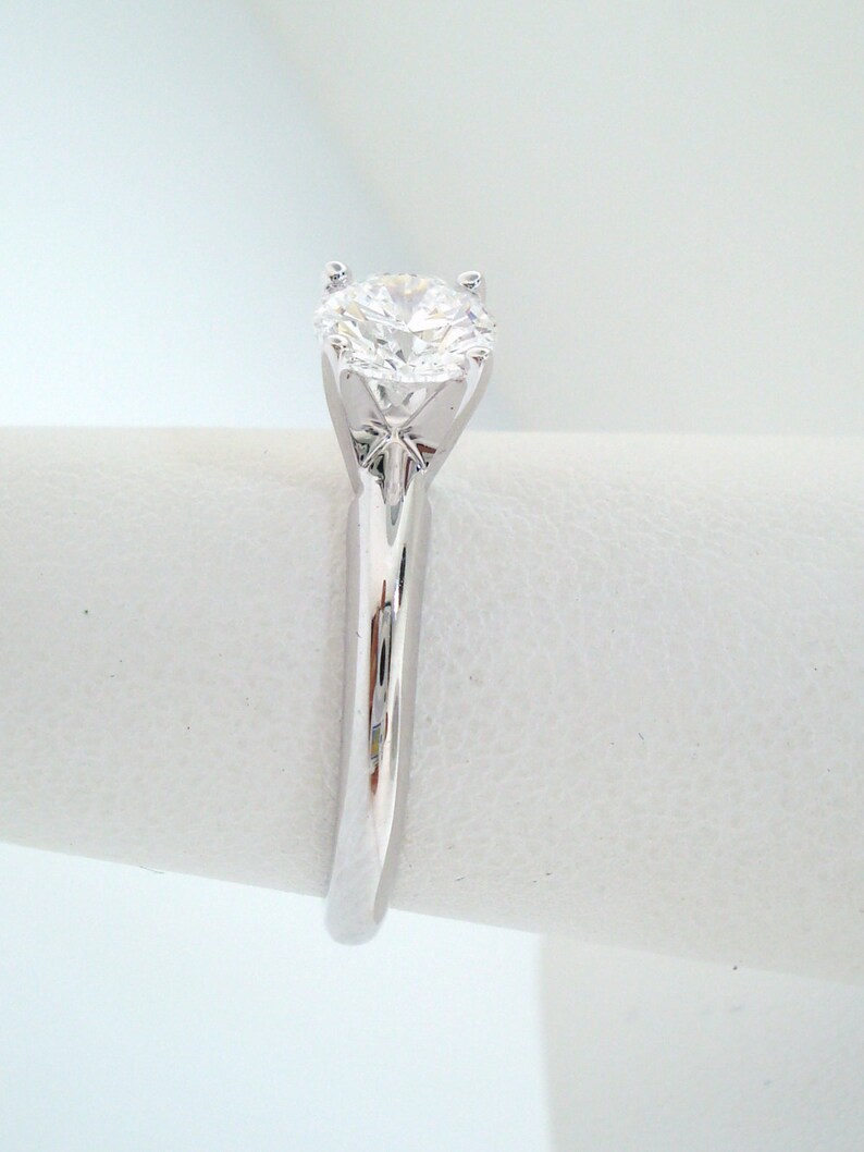 Solitaire Diamond Engagement Ring 0.50 Carat 14K White Gold Certified Handmade image 5