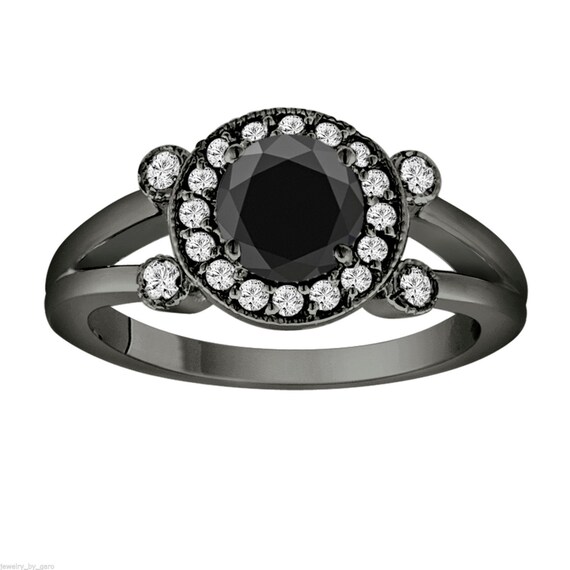 Certified black on sale diamond engagement rings