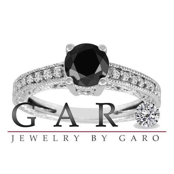 Bague Or 18 Carats Avec Diamants Blancs Et Noirs - 0,80 Carat, Taille 54, 6,06 G