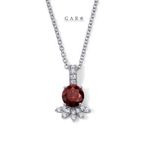 Handmade 1.21 Carat Red Diamond Blossom Pendant: 14K Gold or Platinum