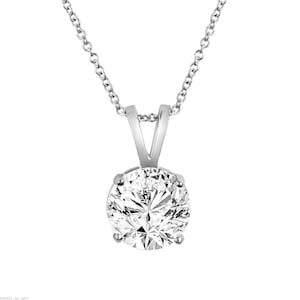 GIA Certified Diamond Solitaire Pendant Necklace 0.70 Carat Platinum, 14K White Gold Or Black Gold Vintage Style Handmade