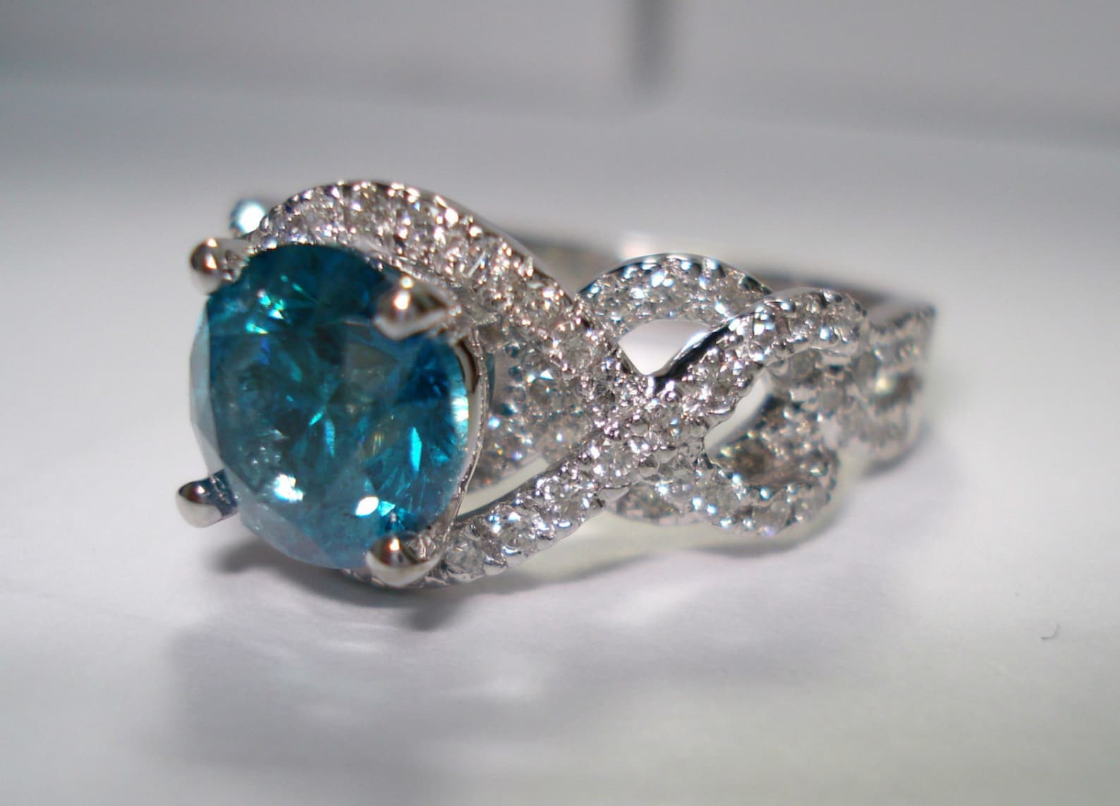 Fancy Blue & White Diamond Engagement Ring 2.63 Carat Etsy