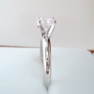 Solitaire Diamond Engagement Ring 0.50 Carat 14K White Gold Certified Handmade image 2