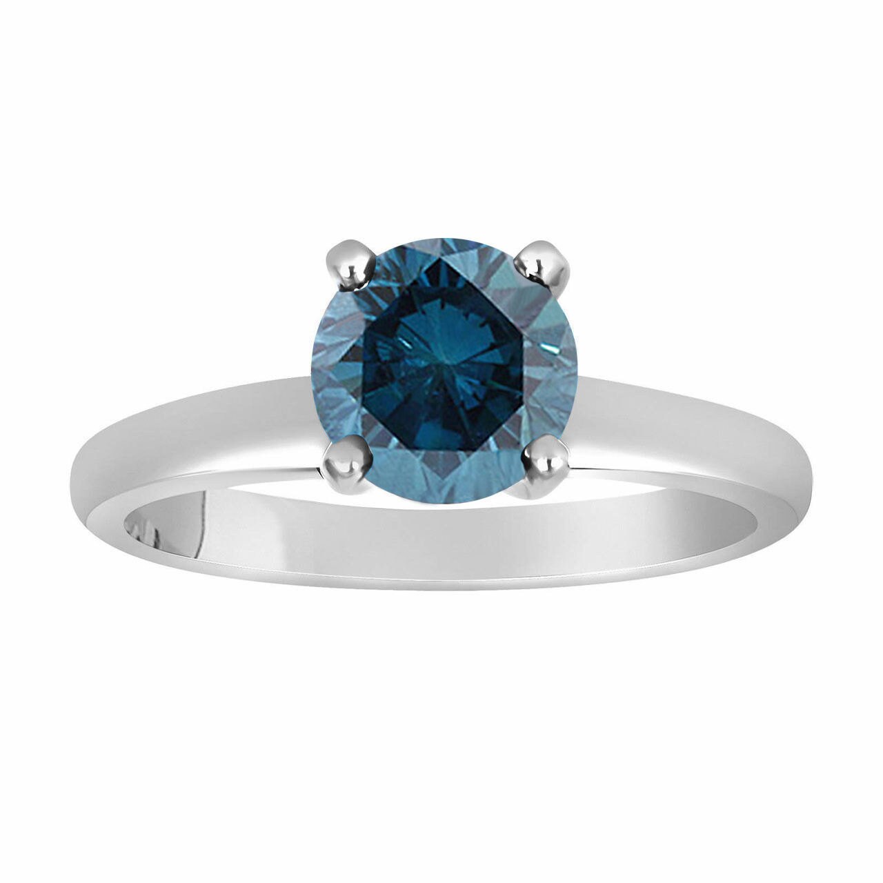Blue solitaire diamond ring deals