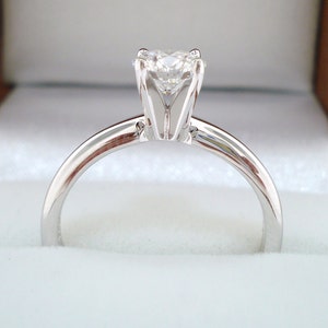 Solitaire Diamond Engagement Ring 0.50 Carat 14K White Gold Certified Handmade image 3