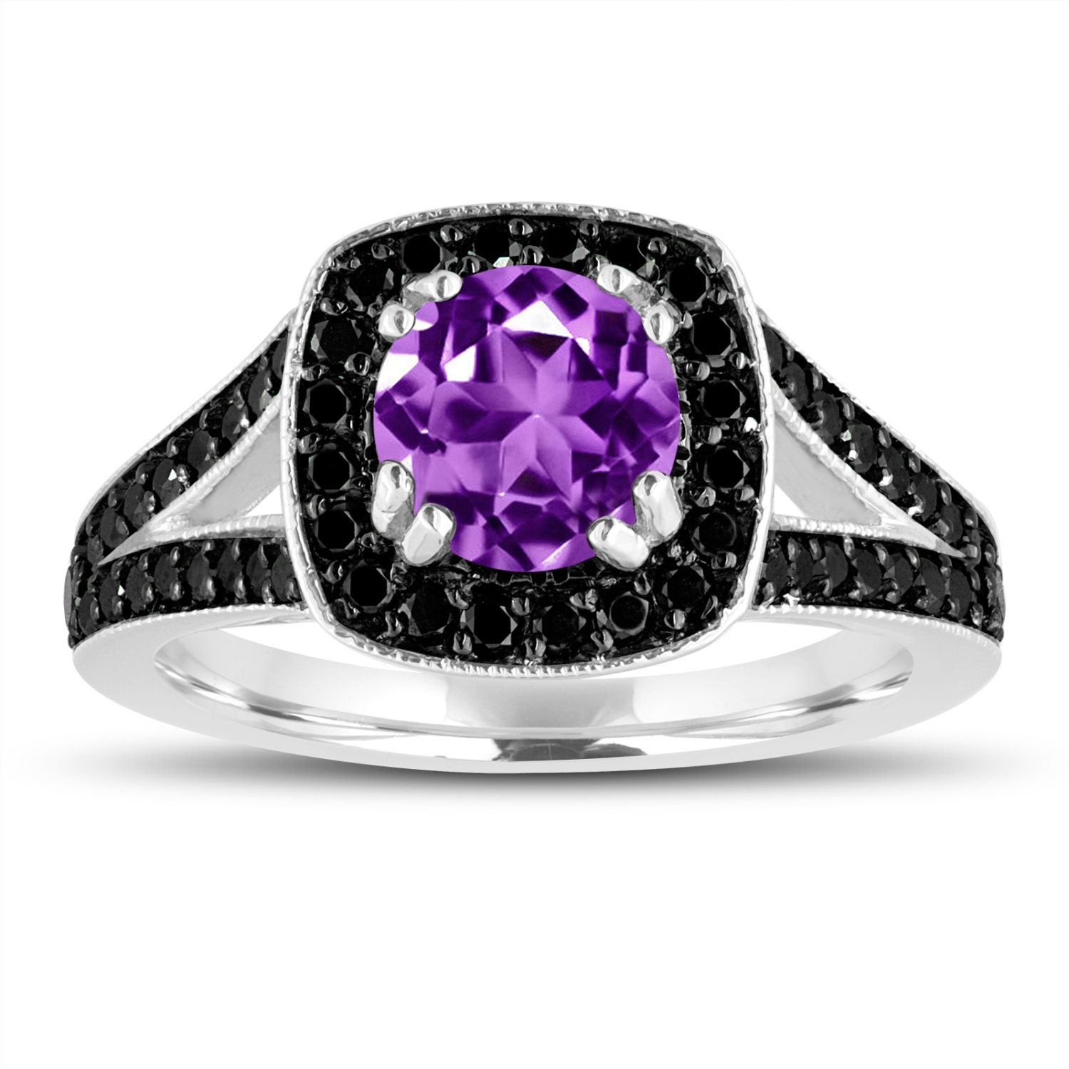 LuckyWeng Black Purple Amethyst Engagement Wedding Rings Women Marquise Crystal Stone Bypass Size 6 7 8 LuckyWeng Black Purple Amethyst Engagement Wedding Rings Women Marquise Crystal Stone Bypass Size 6 7 8
