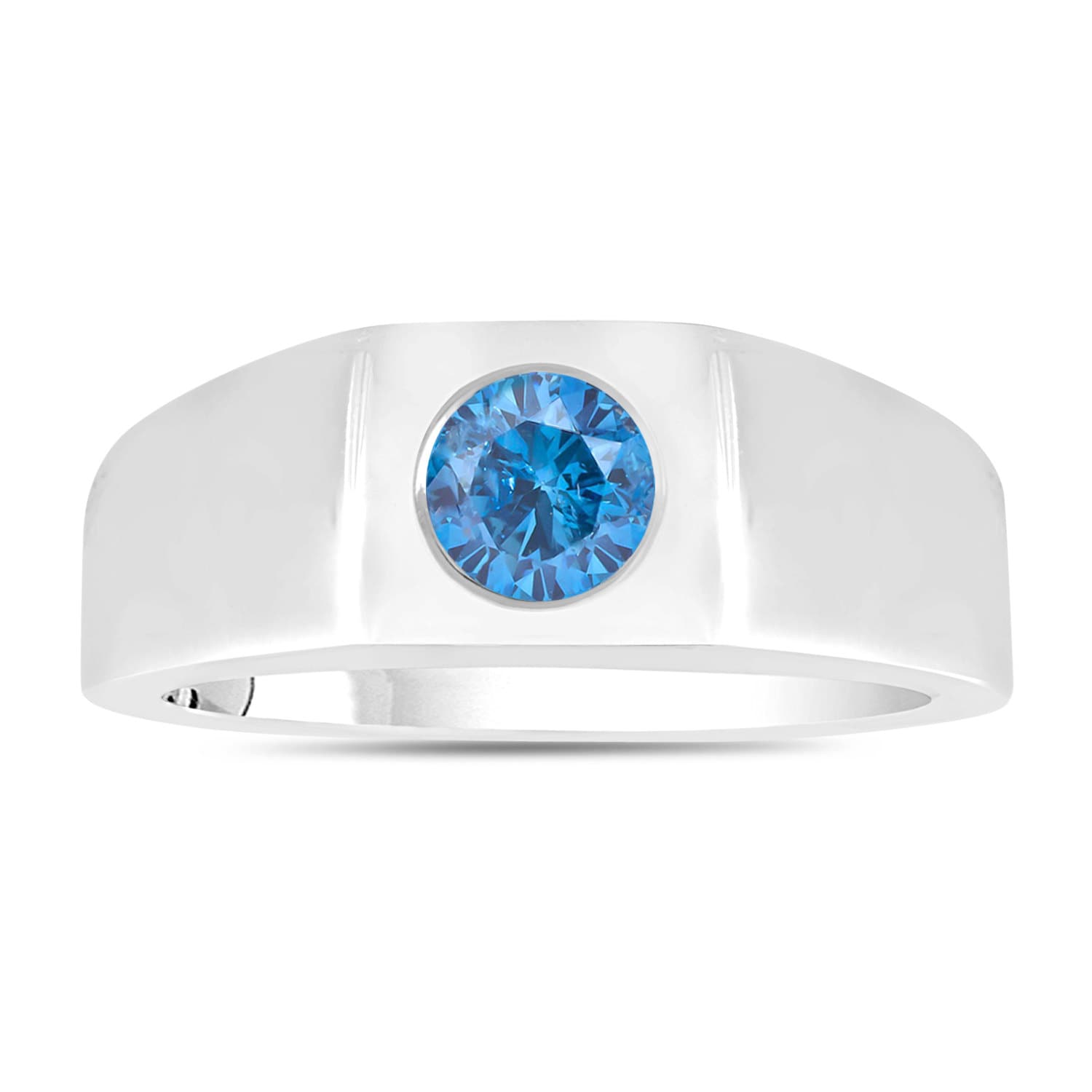 18k Gold Ring with Blue Zircon & Diamonds - Metamorphosis Jewelry Design