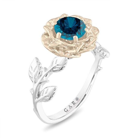 1 carat blue diamond ring deals