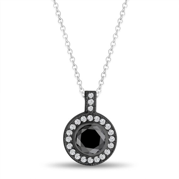 Black diamond outlet pendant necklace