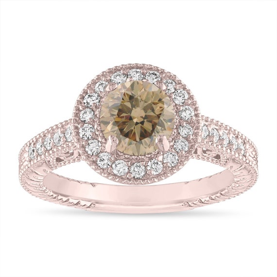 Galaxy fancy cut orange brown diamond ring - xiao wang jewelry