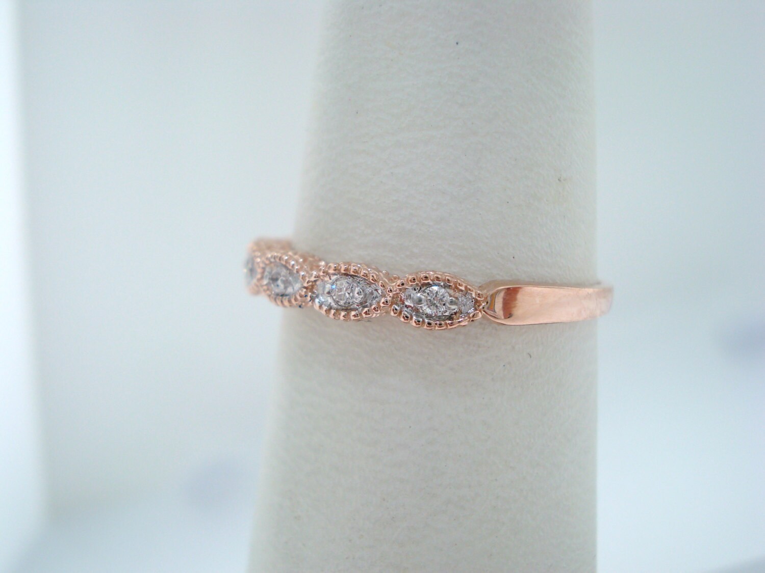 Stackable Diamond Wedding Bands Anniversary Rings 14K White Etsy
