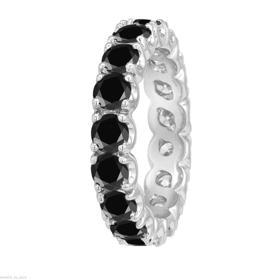 Black Diamond Wedding Ring Eternity Band 2.20 Carat 14K Etsy