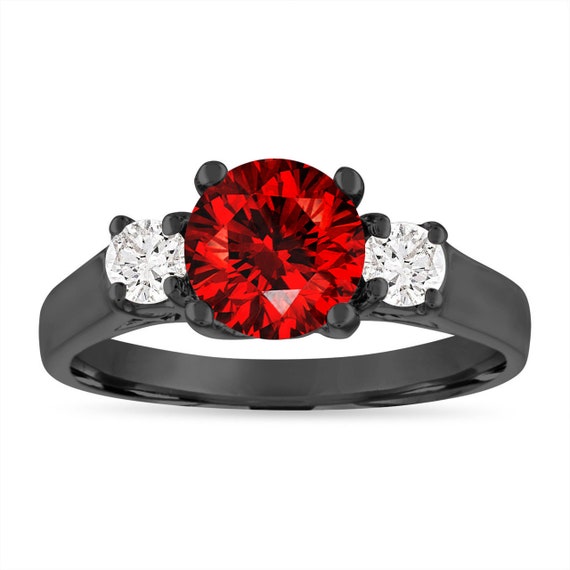 Red diamond cheap engagement ring