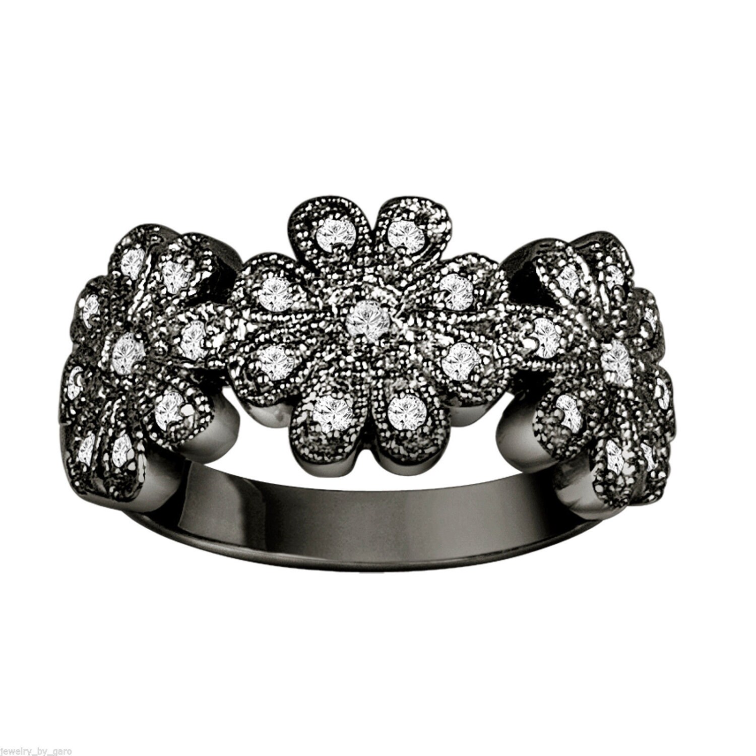 Flower Wedding Ring Diamond Engagement Ring Cocktail Ring Etsy