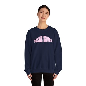 Sweat-shirt ras du cou Jésus sauve