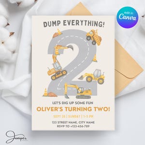 2nd Birthday Construction Invite