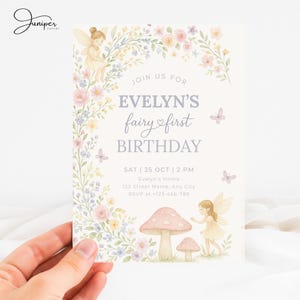 Pastel Fairy First Birthday Invitation, Our Little Fairy Invitation, Magical Fairy Invite, Fairy Garden Invitation, Fairy Butterflies Invite