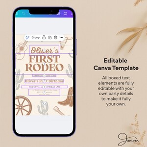 My First Rodeo Birthday Baby Boy Invite, First Birthday Invitation Boy, My First Rodeo Birthday Invitate, Cowboy First Rodeo Birthday Invite