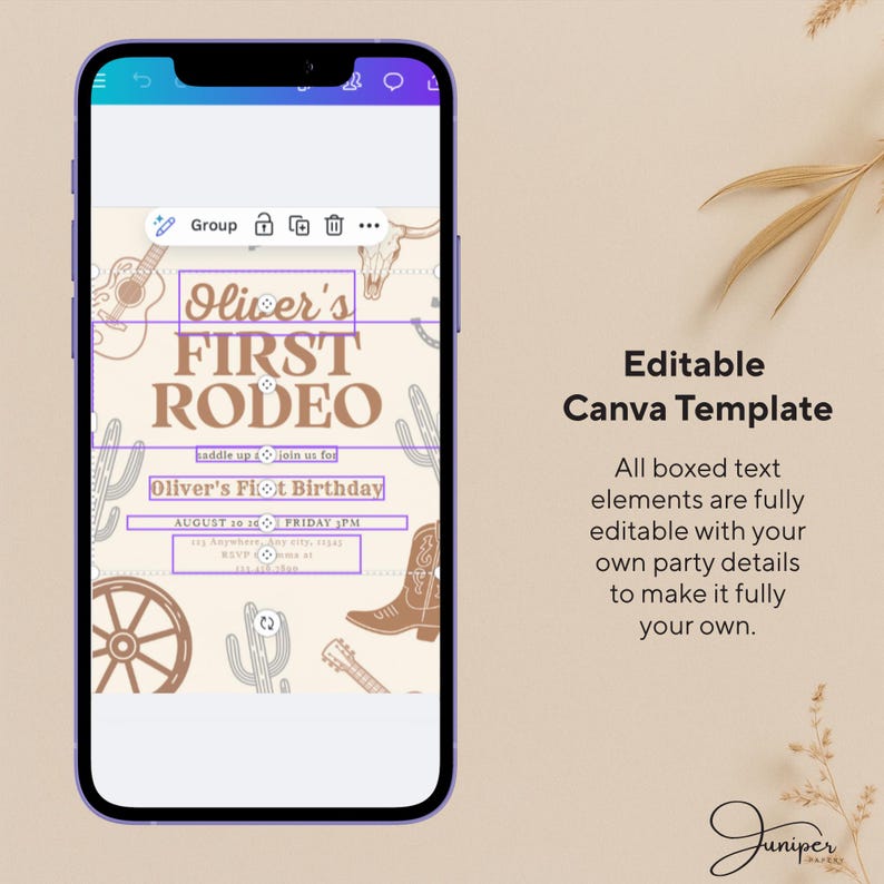 My First Rodeo Birthday Baby Boy Invite, First Birthday Invitation Boy, My First Rodeo Birthday Invitate, Cowboy First Rodeo Birthday Invite