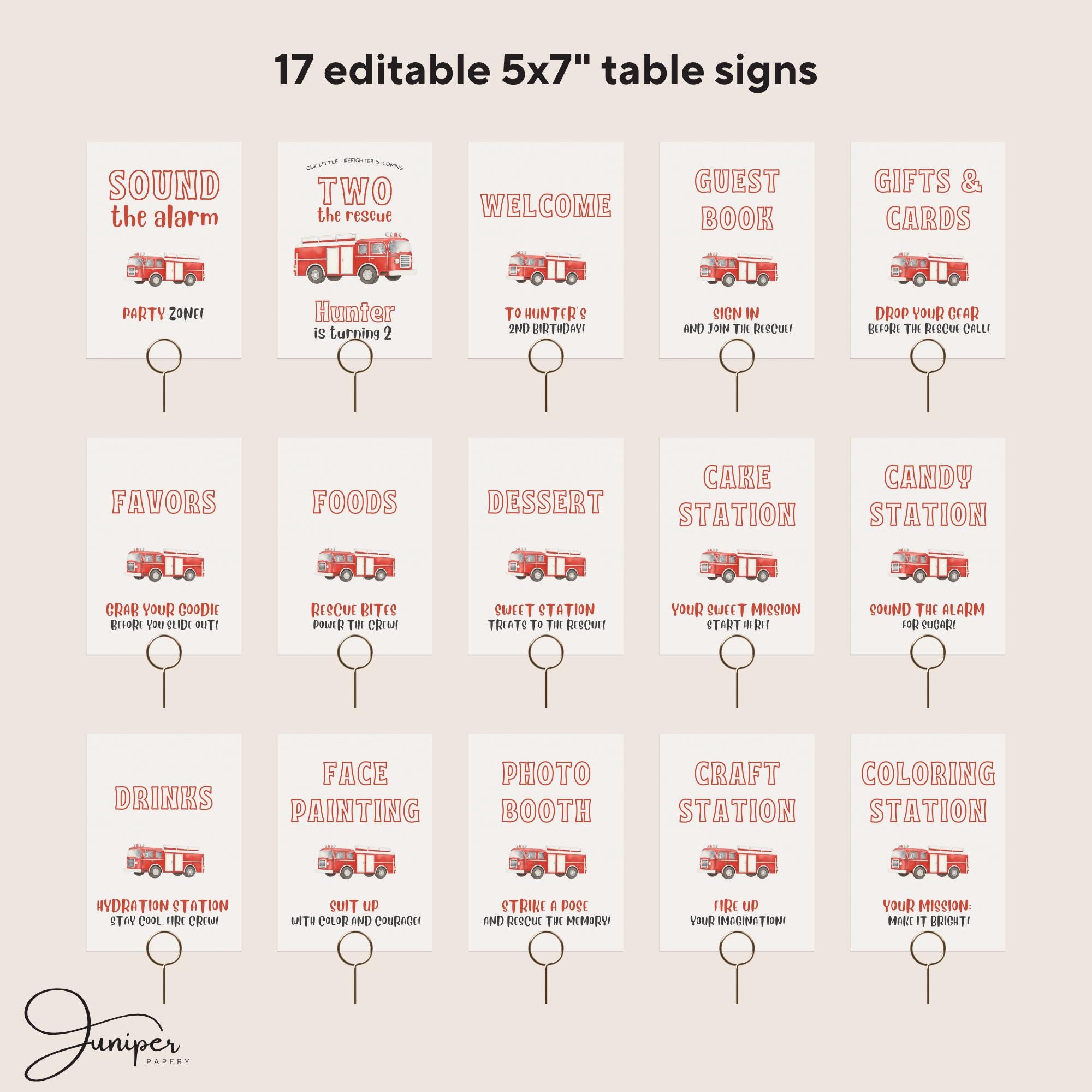Two The Rescue Backdrop Editable Two the Rescue Bundle, Two the Rescue Party Templates, Fire ...