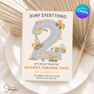 2nd Birthday Construction Invite