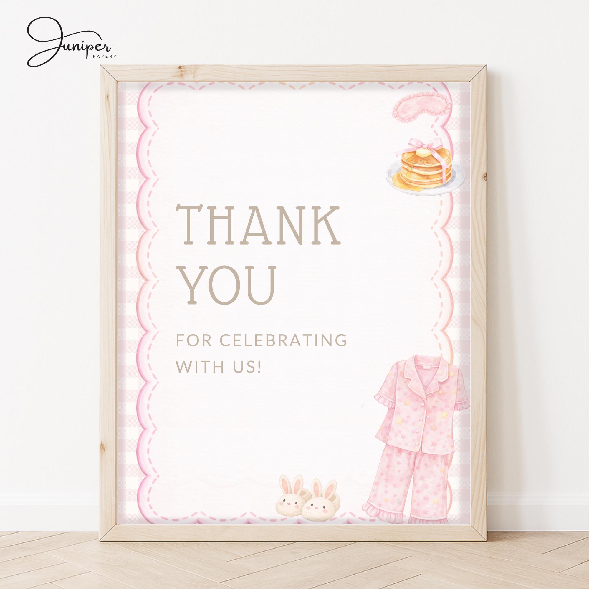 Pyjamas Signs Editable Pajamas & Pancake Birthday Table Signs, Breakfast Party Table ...
