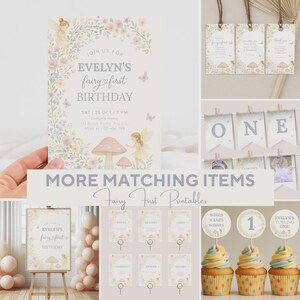 Find Matching Fairy Birthday Items In My Shop: https://juniperpapery.etsy.com/listing/4379175487/editable-fairy-first-birthday-party