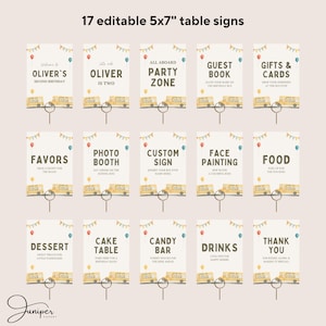 Editable School Bus Birthday Bundle, Safari Animal Bus Birthday Party Templates & Decor, Custom Birthday Signs, Toddler Birthday Decor