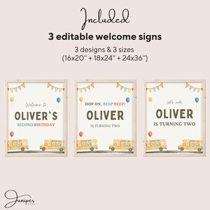 Editable School Bus Birthday Bundle, Safari Animal Bus Birthday Party Templates & Decor, Custom Birthday Signs, Toddler Birthday Decor