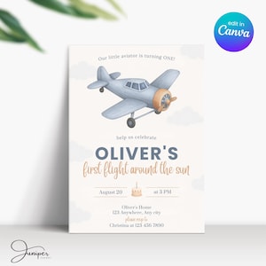 Faire-part aviation, invitation avion, invitation baptême de l'air, invitation d'anniversaire transport de véhicule, invitation petit aviateur
