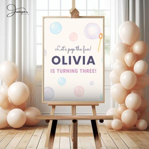 Bubble Welcome Sign Template, Bubble Party Sign, Bubble Welcome Poster, Bubbles Welcome Sign, Bubble Party Decoration, Custom Birthday Signs