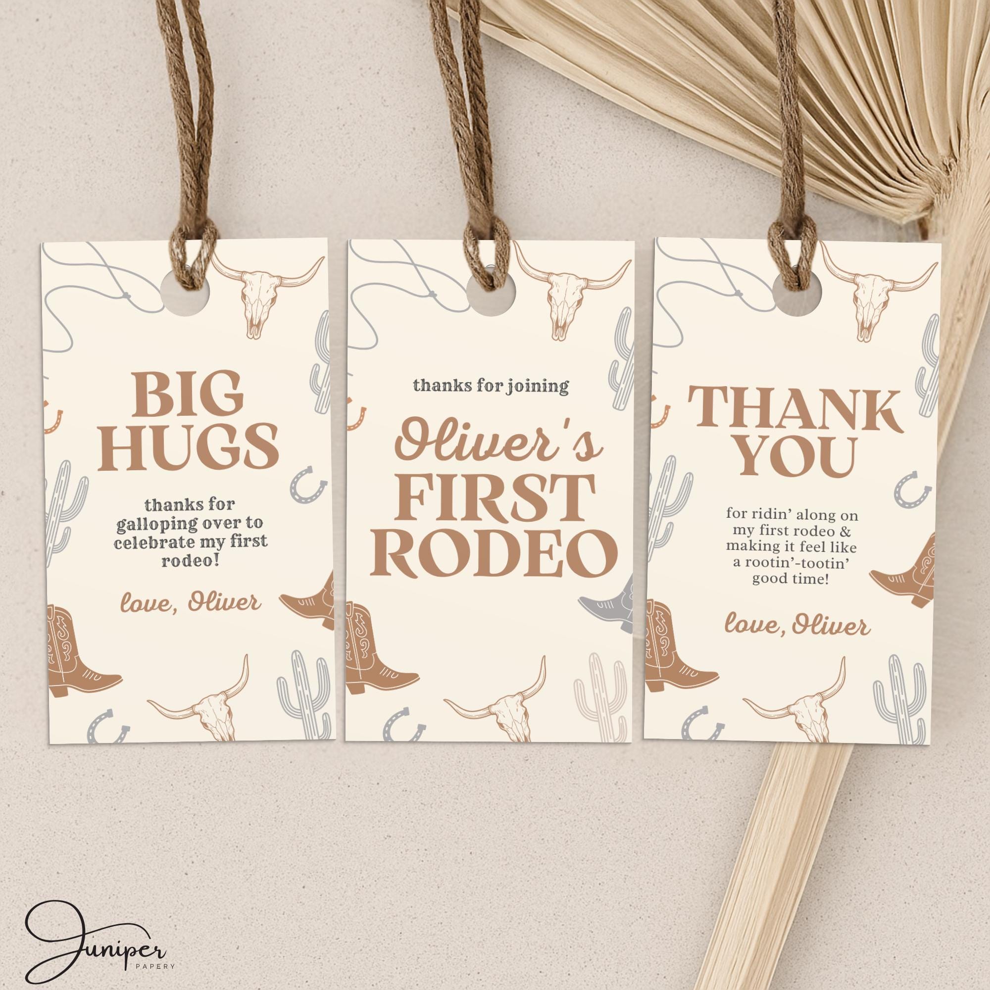 Editable First Rodeo Favor Tag Template, Custom First Rodeo Thank You ...