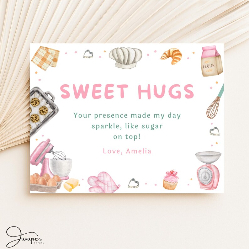Editable Baking Birthday Thank You Cards, Sweet Kitchen Thanks Cards ...