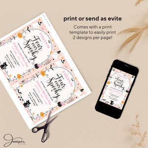 Four Ever Invitation, Spooky Halloween Birthday Invitation, 4th Boo-Day Invite, Pumpkin 4th Birthday Invitation Girl, Pink Halloween Invite