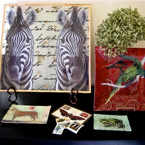 Victoria Fischetti Handmade Decoupage 11 Green Parrot Tray image 2