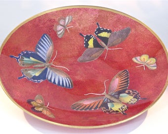 Victoria Fischetti Handmade Decoupage - 10" Butterfly Bowl