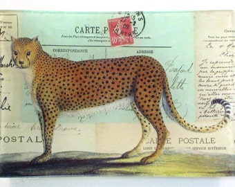 Victoria Fischetti Handmade Decoupage - 5x7" Cheetah Tray