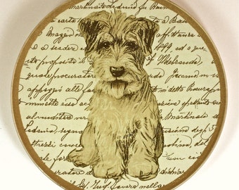 Victoria Fischetti Handmade Decoupage - 6" Terrier Coaster