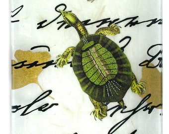 Victoria Fischetti Handmade Decoupage - 6x12" 3 Turtles Tray
