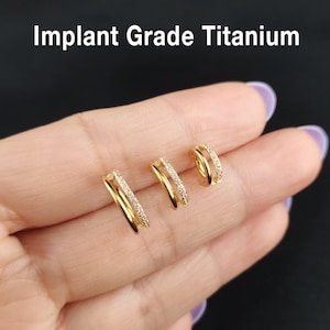 16G/18G/20g Titanium Double Hinge Hoop, Hinged Segment Nose Ring, Tragus Clicker Ring, Hoop Earring, Cartilage hoops, Helix hoop, Nose Hoop