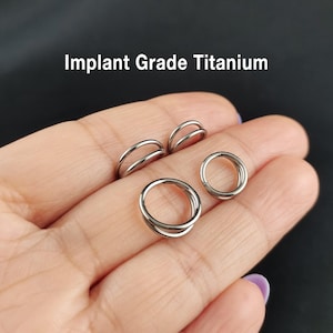 16G/18G/20g Titanium Double Nose Ring, Hinged Segment Nose Ring, Clicker Hoops, Nostril hoop, Septum hoop, Nose Hoop, Dainty Septum Ring