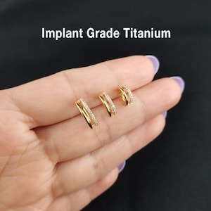 16G/18G/20g Titanium Double Hinge Hoop, Hinged Segment Nose Ring, Tragus Clicker Ring, Hoop Earring, Cartilage hoops, Helix hoop, Nose Hoop