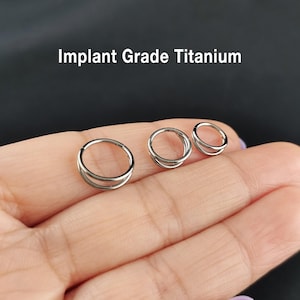 16G/18G/20g Titanium Double Hinge Hoop, Hinged Segment Nose Ring, Tragus Clicker Ring, Hoop Earring, Cartilage hoops, Helix hoop, Nose Hoop
